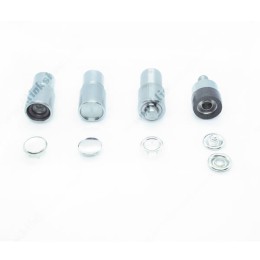 10,5 mm Snap fastener attachment set with three top parts - For hollow prong, capped prong and pearl snap fasteners - 1