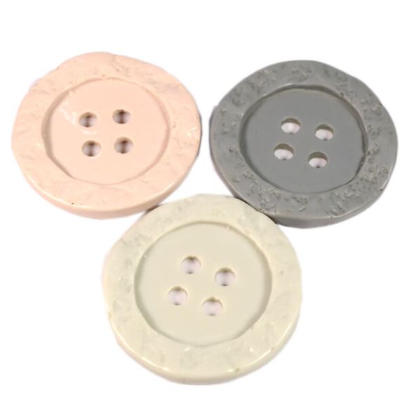4 Delikli Otantik Polyester İri Düğme