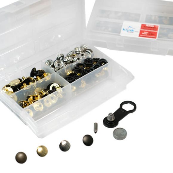 4 Metalik Renkli Metal KALIN KUMAŞ Çıtçıt Kiti -15 mm