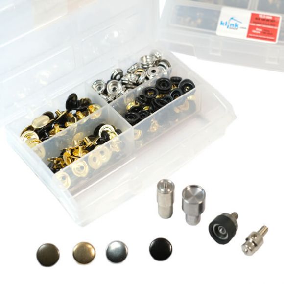 4 Metalik Renkli Metal KALIN KUMAŞ Çıtçıt Kiti -15 mm
