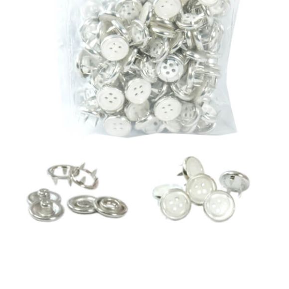 Button cap prong snap fastener application kit - 10,5 mm