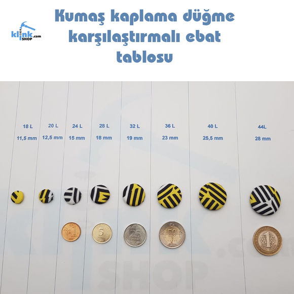 Button fabric covering - spare package (without tool)
