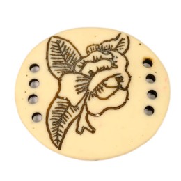 Çiçek Desenli Otantik Seramik Plaka - 