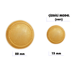 Çizgili Model Düğme (Sarı) - Thumbnail