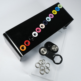 Colored eyelet kits with application tools - 4