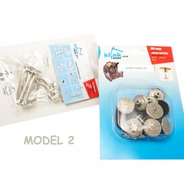 Desenli Kot Düğmesi Model 2 ve Salopet Tokası Seti - KlinkShop