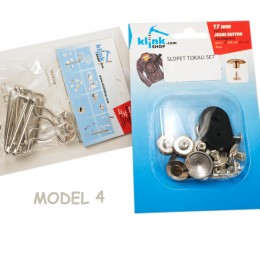 Desenli Kot Düğmesi Model 4 ve Salopet Tokası Seti - KlinkShop