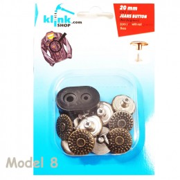 Desenli Kot Düğmesi Model 8 ve Salopet Tokası Seti - Thumbnail