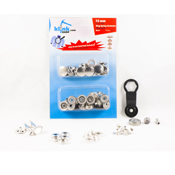 Heavy-Duty Ring Spring Coat Fastener Easy Application Kit – 15 mm