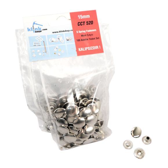 Heavy Duty S - Spring Coat Snap Fastener Easy Application Kit – 15 mm - 7