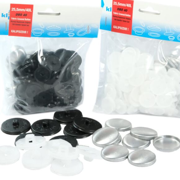 40 Boy 25,5mm Kumaş Kaplamalı Düğme Yapımı Paketleri 