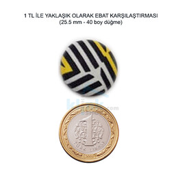 40 Boy 25,5mm Kumaş Kaplamalı Düğme Yapımı Paketleri - Thumbnail
