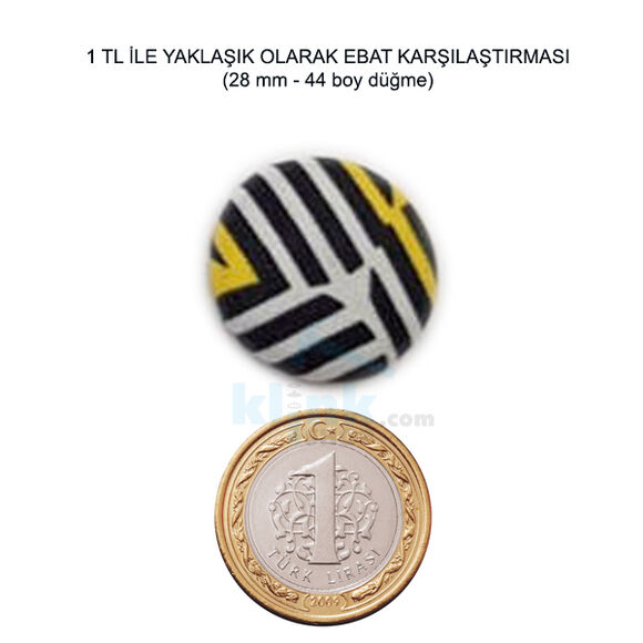 44 boy 28 mm Kumaş Kaplamalı Düğme Yapımı Paketleri 