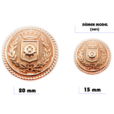 Metal sew-on blazer jacket button - Ship's wheel design (Gold color) - 1