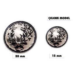 Metal sew-on blazer jacket button - Wreath design - 2