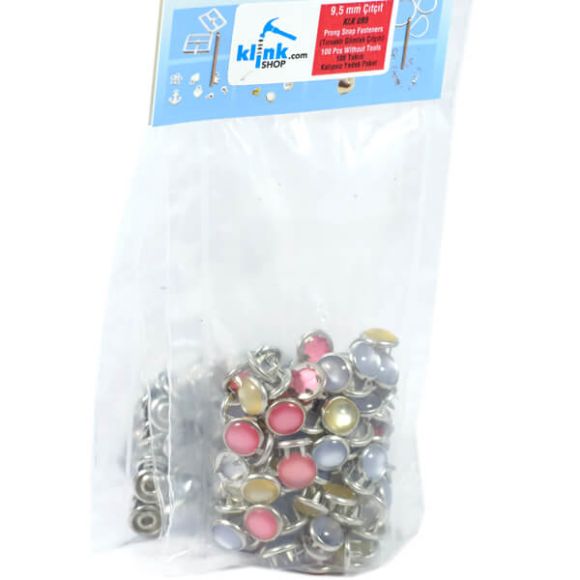 Mixed color pearl snap fastener - 9,5 mm