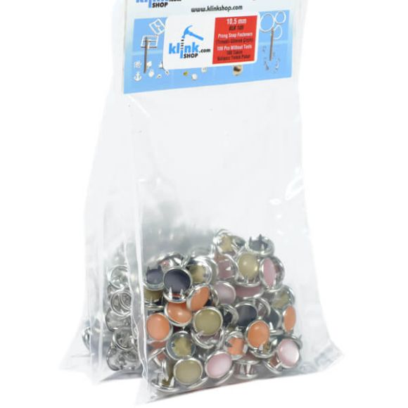 Mixed color pearl snap fasteners - 10,5 mm