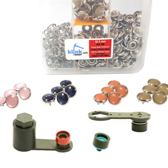 Mixed color pearl snap fasteners - 10,5 mm