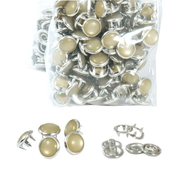 Mixed color pearl snap fasteners - 10,5 mm, without application tool