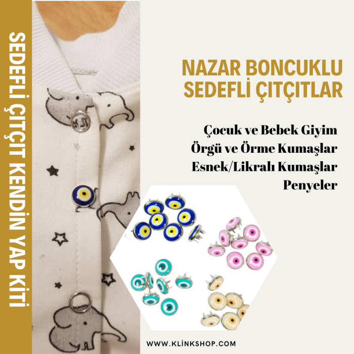 Nazar Boncuklu Sedefli Çıtçıtlar - 1