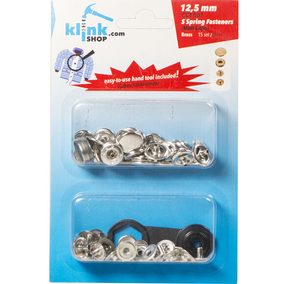 S - Spring Handbag, Shirt & Coat Snap Fastener Easy Application Kit – 12,5 mm