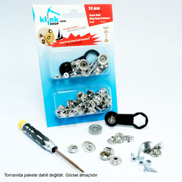 Screw stud ring snap fasteners (for hard surfaces)