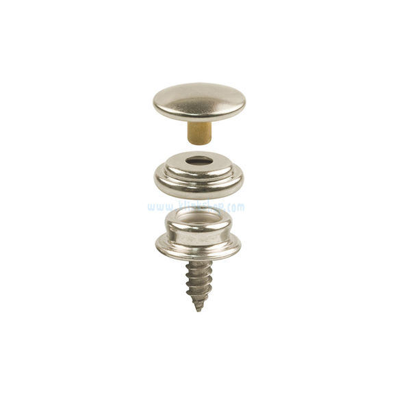 Screw stud ring snap fasteners (for hard surfaces)