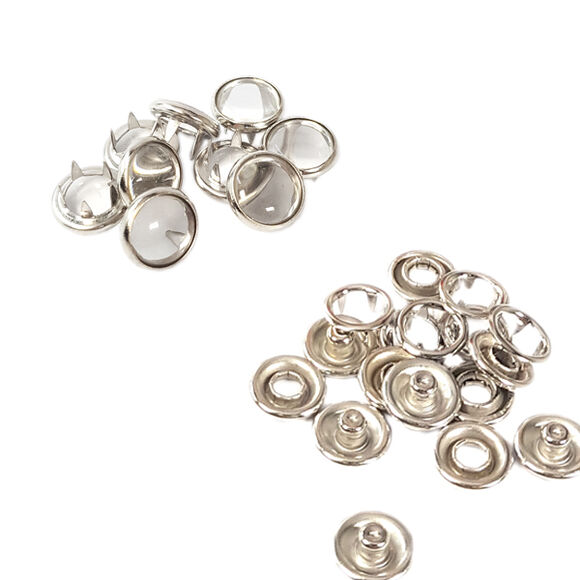 Transparent pearl snap fasteners - 10,5 mm, without application tool