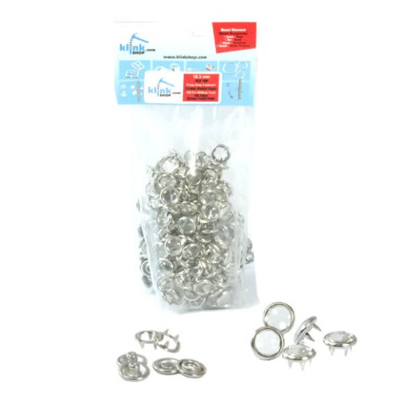 Transparent prong snap fastener application kit - 10,5 mm
