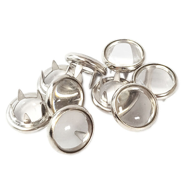 Transparent prong snap fastener application kit - 10,5 mm